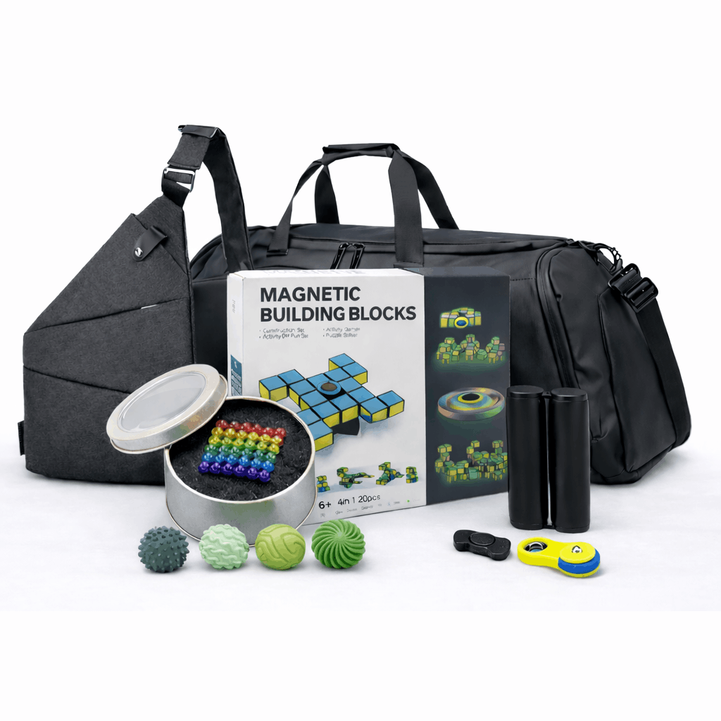 bandolera, bolsa y los 6 fidgets