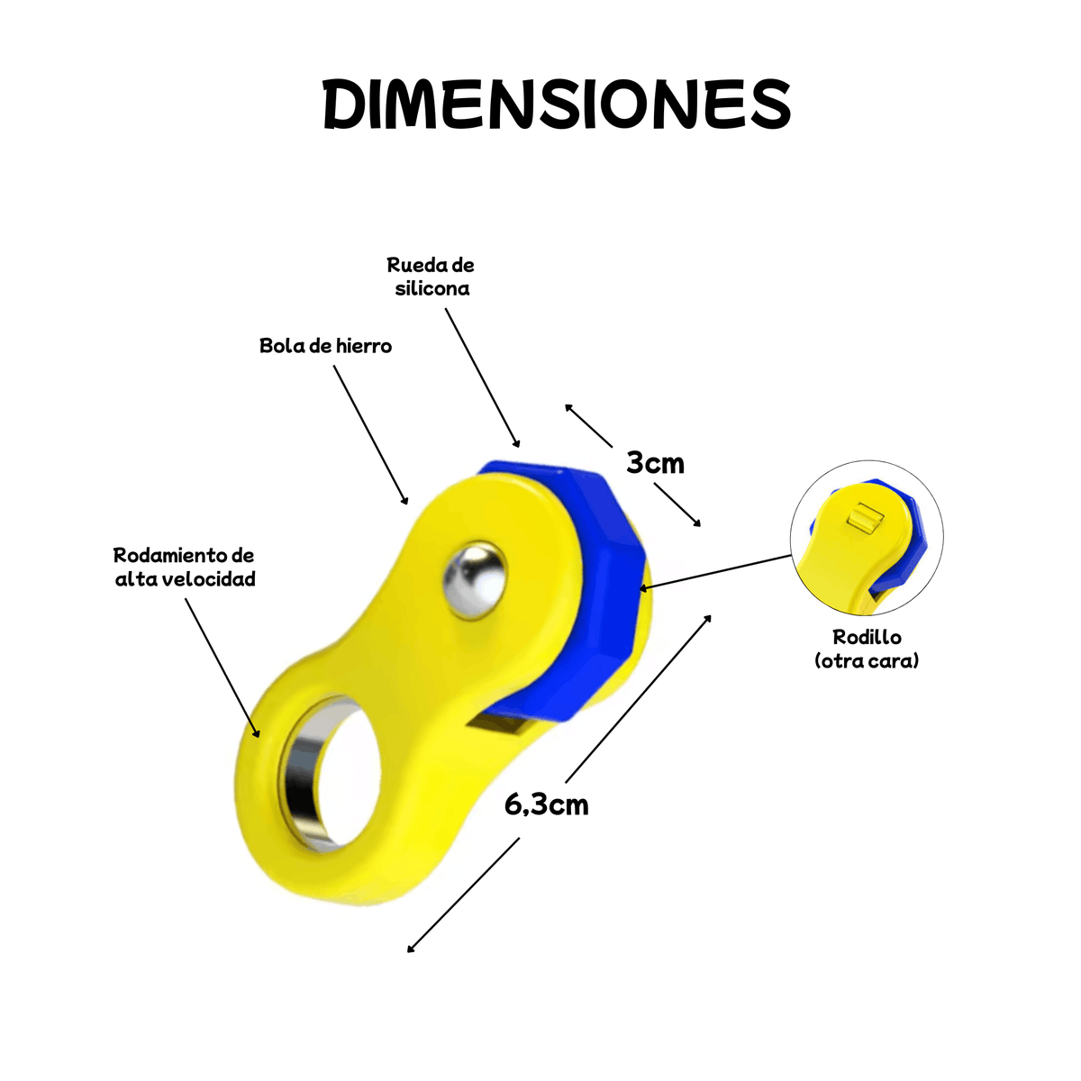 dimensiones y partes del giradedos